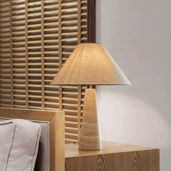 Travertine Column Table Lamp - Simprolos