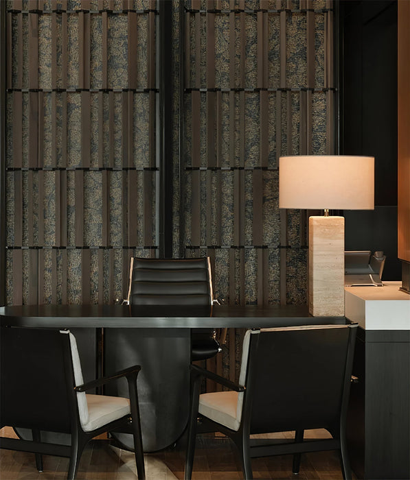 Travertine Column Table Lamp - Simprolos