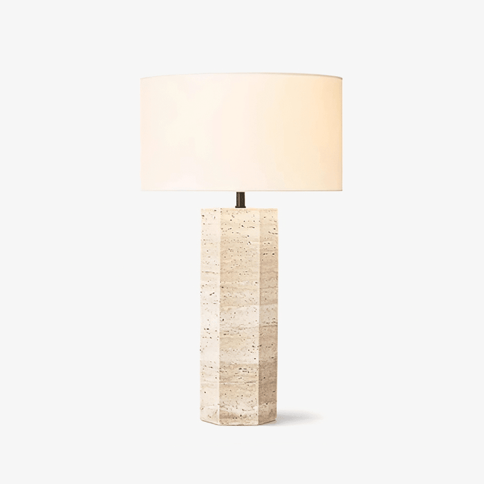 Travertine Column Table Lamp - Simprolos