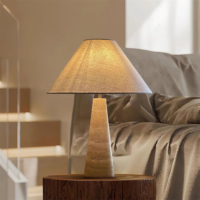 Travertine Column Table Lamp - Simprolos