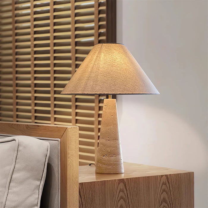 Travertine Column Table Lamp - Simprolos