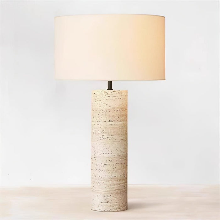Travertine Column Table Lamp - Simprolos