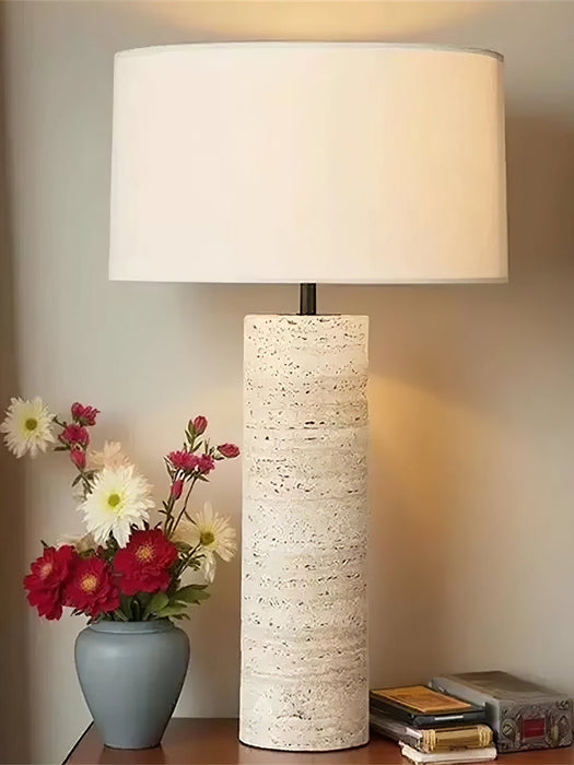 Travertine Column Table Lamp - Simprolos