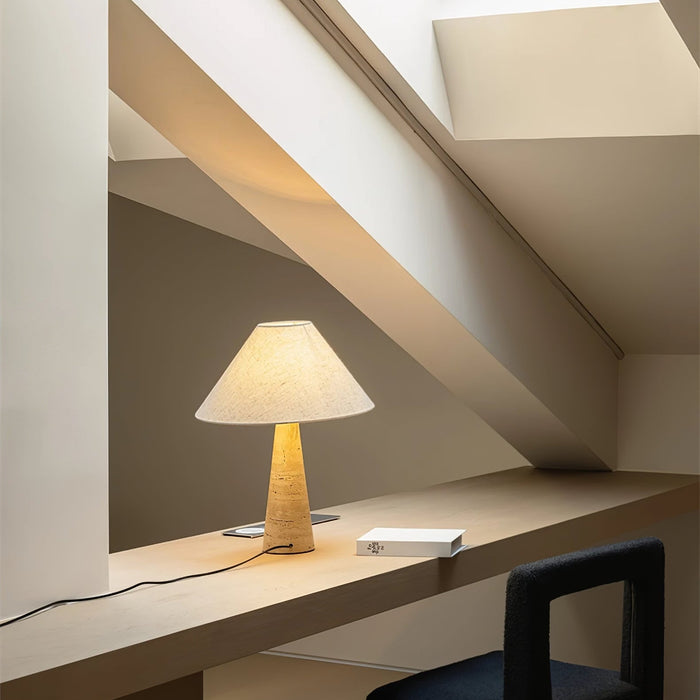 Travertine Column Table Lamp - Simprolos