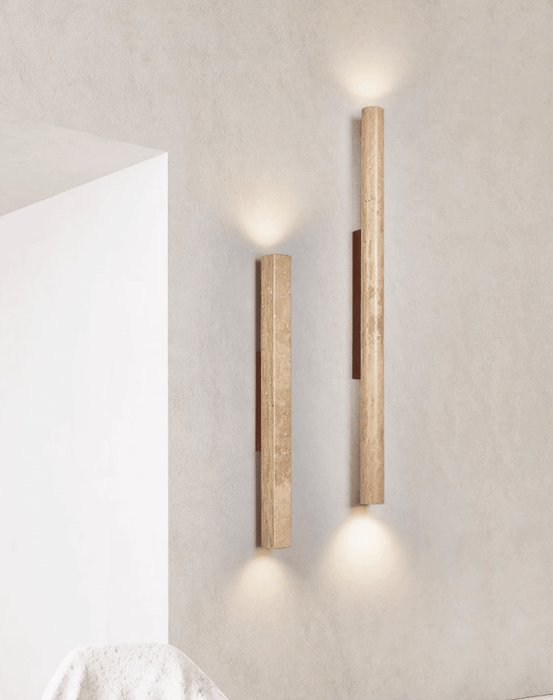 Travertine Column Wall Light - Simprolos