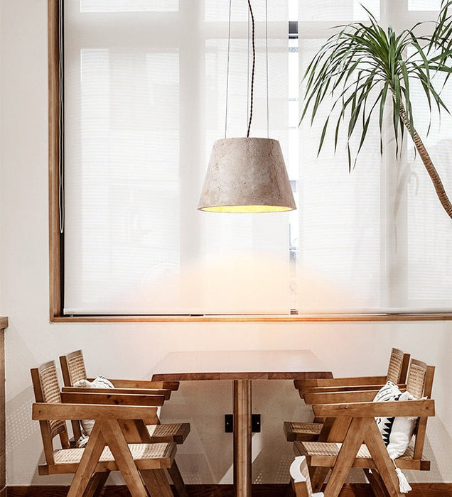 Travertine Cone Pendant Lamp - Simprolos