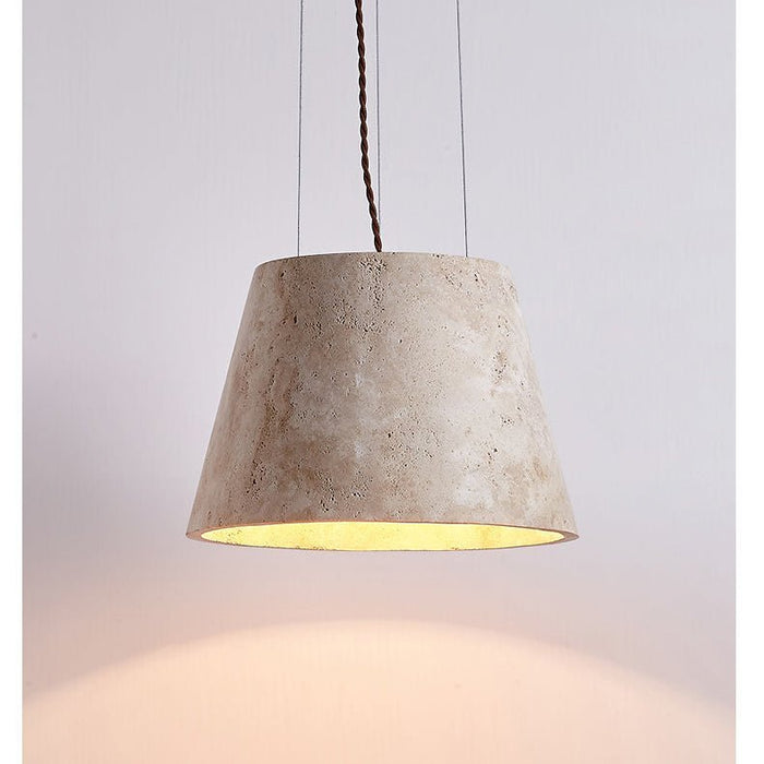 Travertine Cone Pendant Lamp - Simprolos