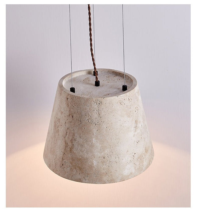 Travertine Cone Pendant Lamp - Simprolos