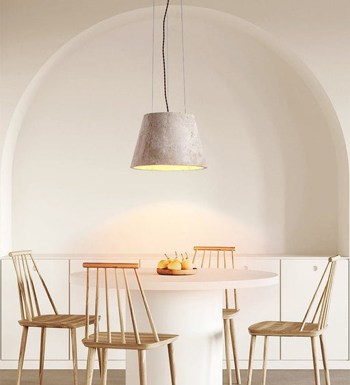 Travertine Cone Pendant Lamp - Simprolos