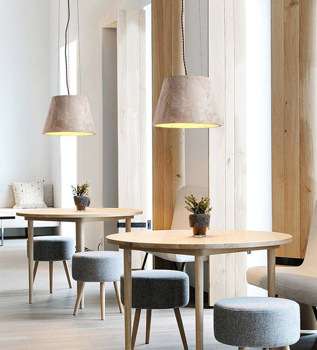 Travertine Cone Pendant Lamp - Simprolos