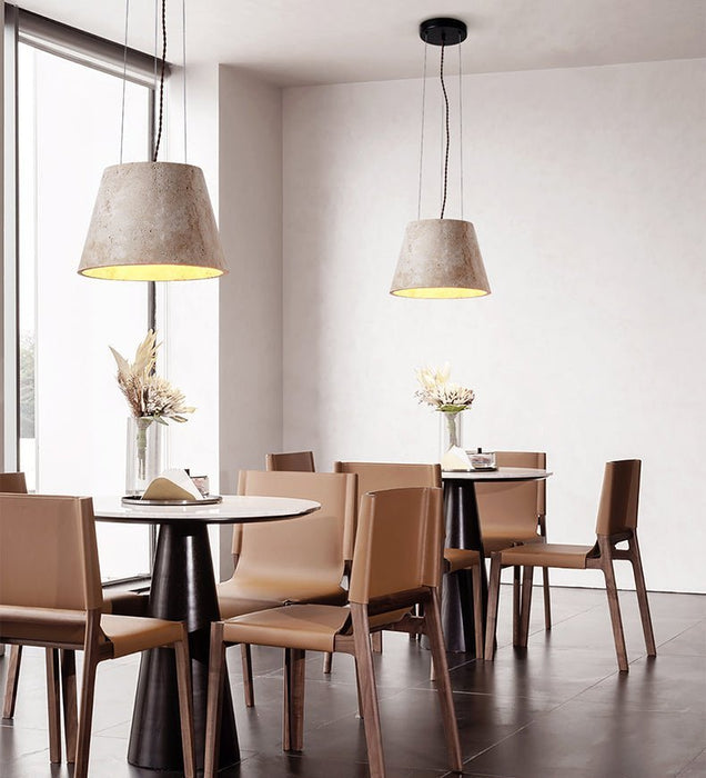 Travertine Cone Pendant Lamp - Simprolos