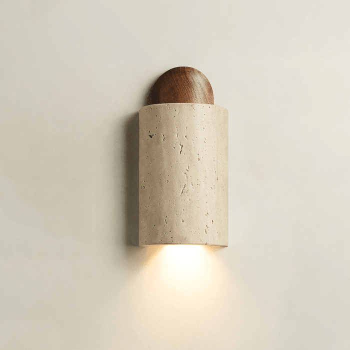 Travertine Cylinder Cap Wall Light - Simprolos