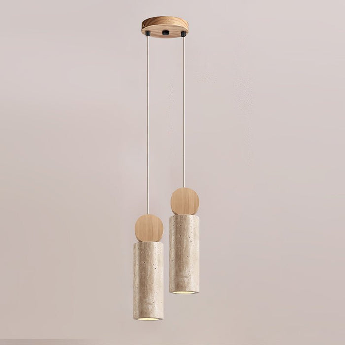 Travertine Cylinder Disc Pendant Light - Simprolos