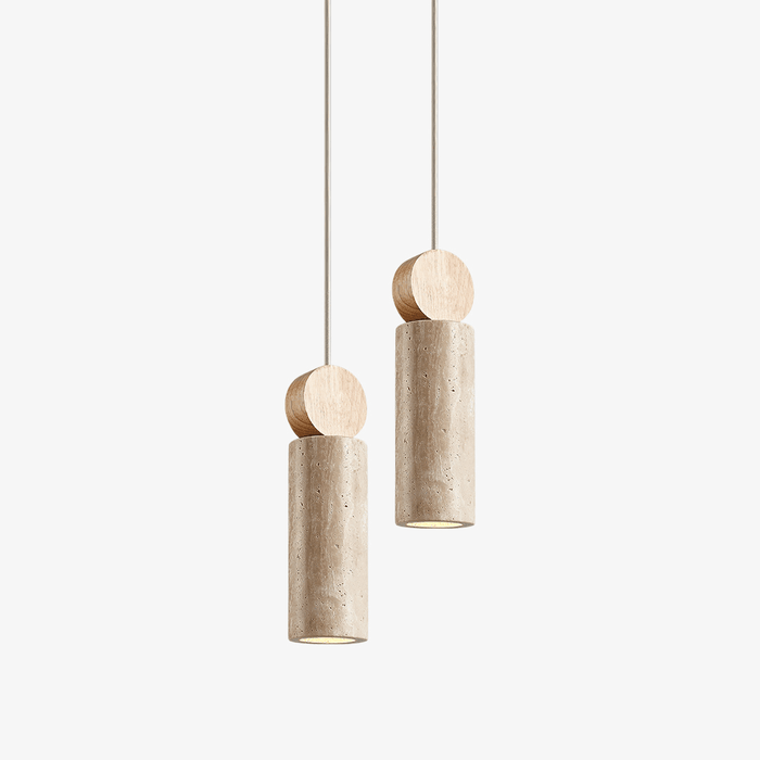 Travertine Cylinder Disc Pendant Light - Simprolos