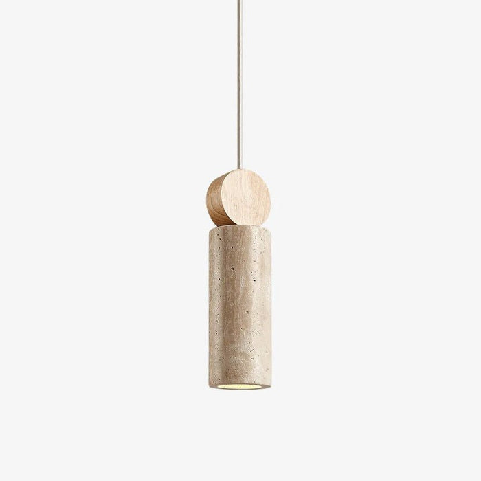 Travertine Cylinder Disc Pendant Light - Simprolos