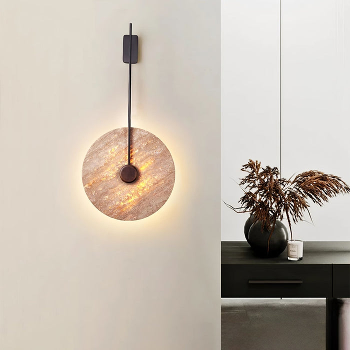 Travertine Disc Wall Lamp - Simprolos