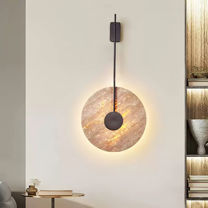Travertine Disc Wall Lamp - Simprolos