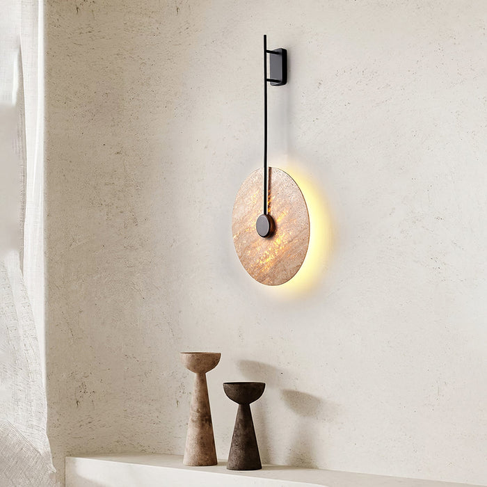 Travertine Disc Wall Lamp - Simprolos