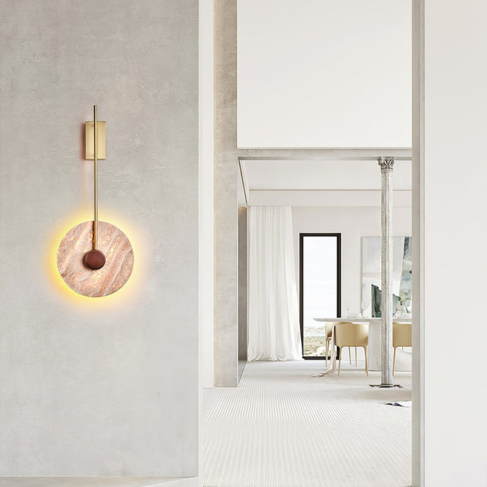 Travertine Disc Wall Lamp - Simprolos