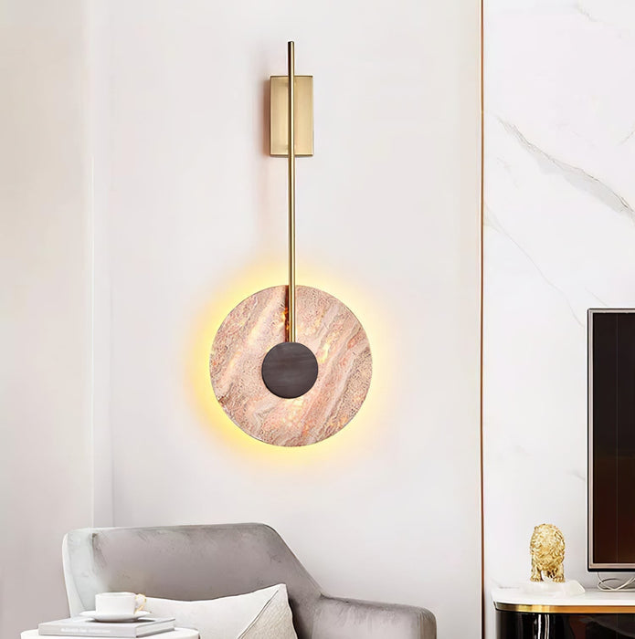 Travertine Disc Wall Lamp - Simprolos