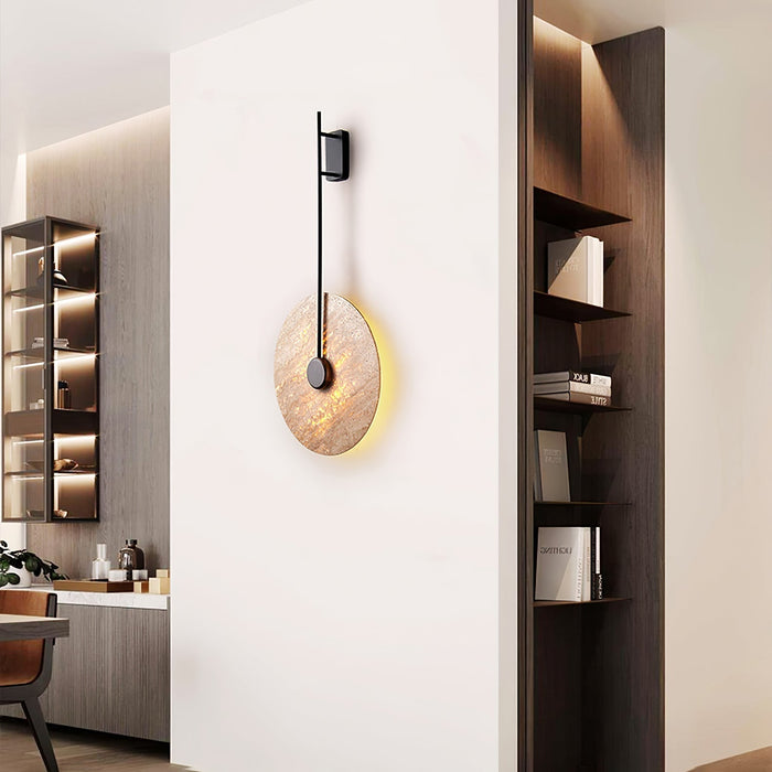Travertine Disc Wall Lamp - Simprolos