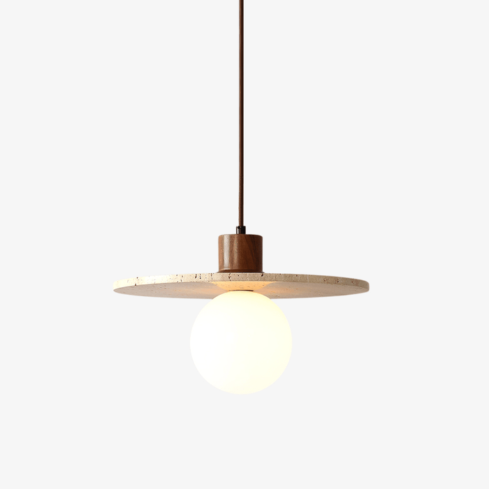 Travertine Disk Globe Pendant Light - Simprolos