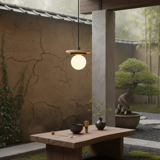 Travertine Disk Pendant Light - Simprolos