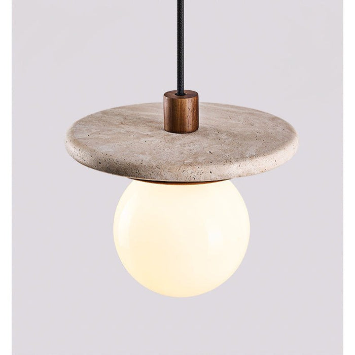 Travertine Disk Pendant Light - Simprolos