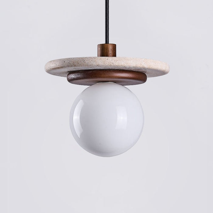 Travertine Disk Pendant Light - Simprolos