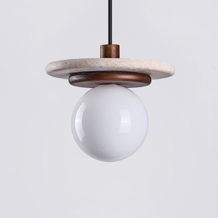 Travertine Disk Pendant Light - Simprolos