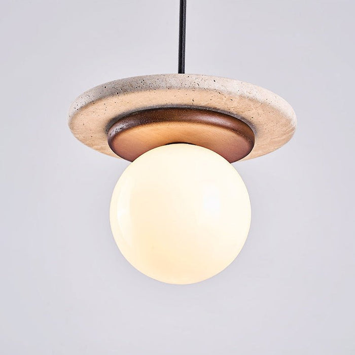 Travertine Disk Pendant Light - Simprolos