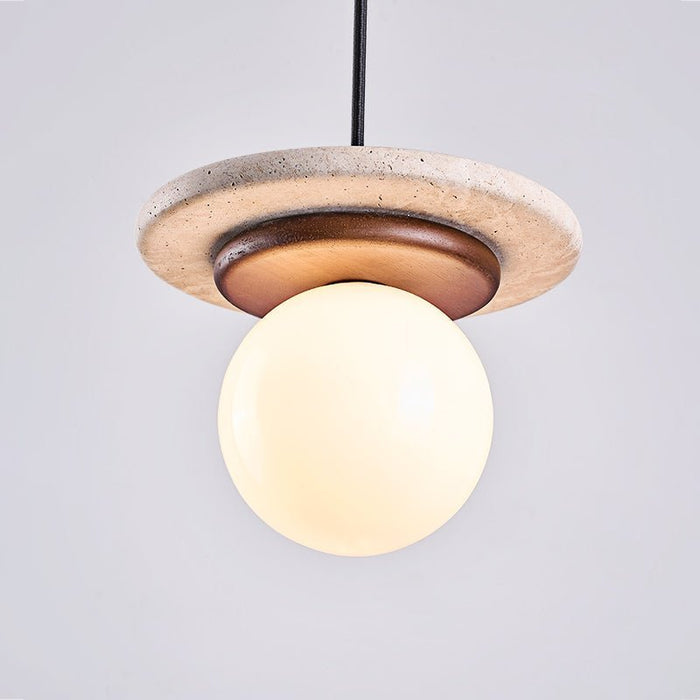 Travertine Disk Pendant Light - Simprolos