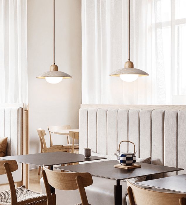 Travertine Dome Pendant Light - Simprolos