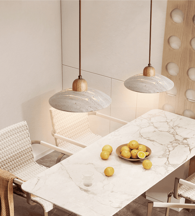 Travertine Dome Pendant Light - Simprolos