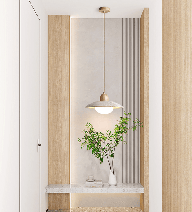 Travertine Dome Pendant Light - Simprolos