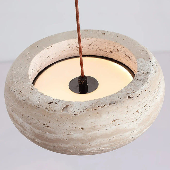 Travertine Drum Pendant Lamp - Simprolos