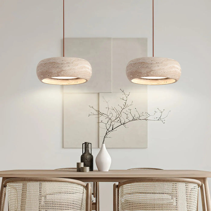 Travertine Drum Pendant Lamp - Simprolos