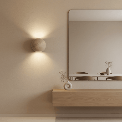 Travertine Globe Wall Sconce - Simprolos