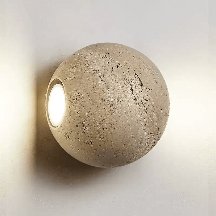 Travertine Globe Wall Sconce - Simprolos
