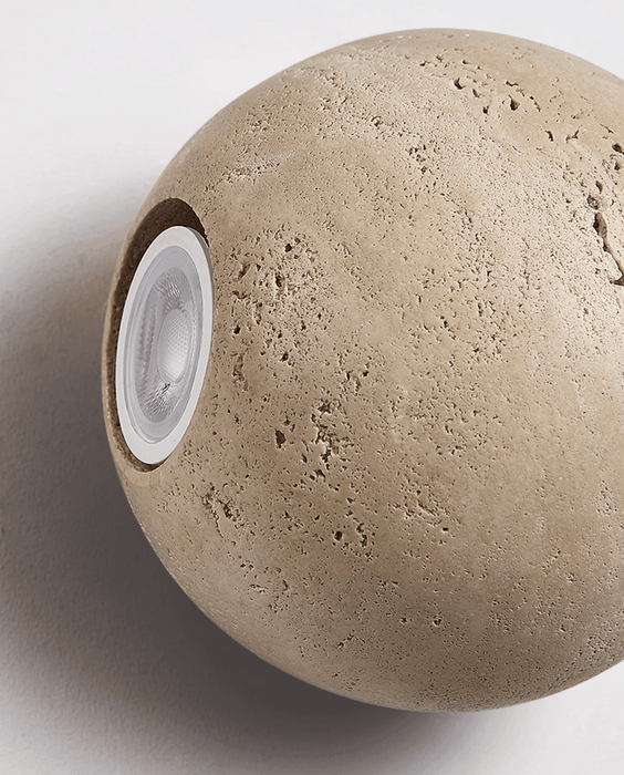 Travertine Globe Wall Sconce - Simprolos