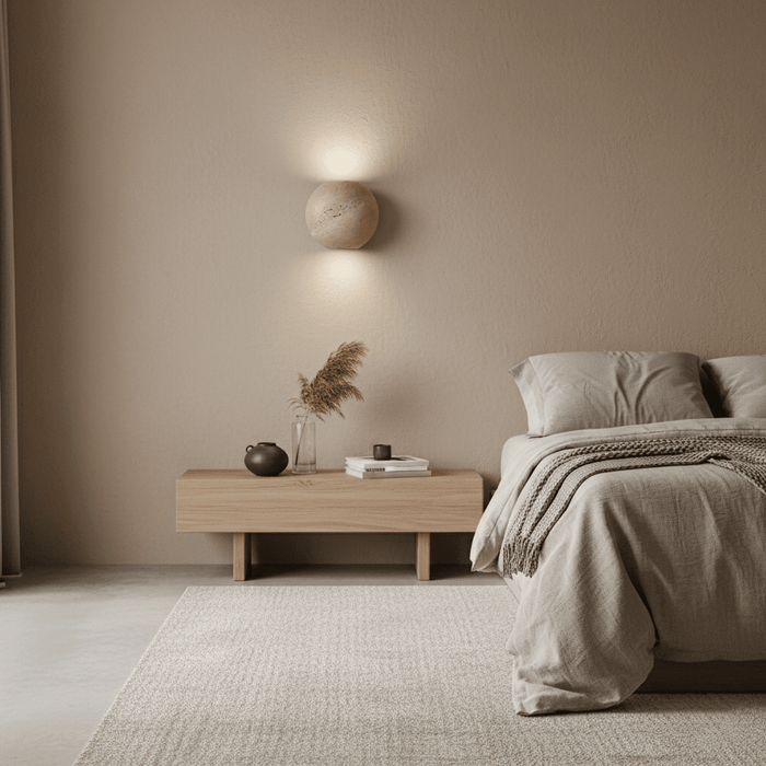 Travertine Globe Wall Sconce - Simprolos