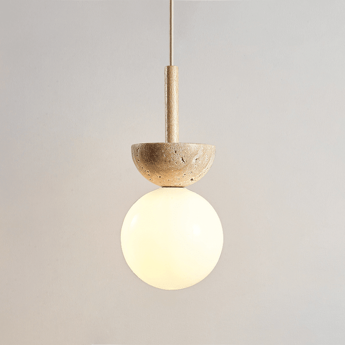Travertine Half Duo Pendant Light - Simprolos