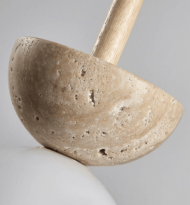 Travertine Half Duo Pendant Light - Simprolos