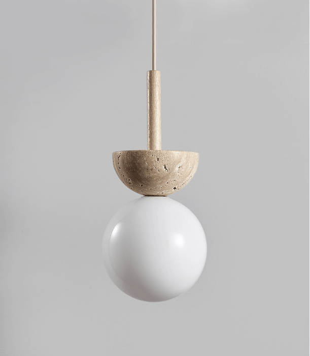 Travertine Half Duo Pendant Light - Simprolos