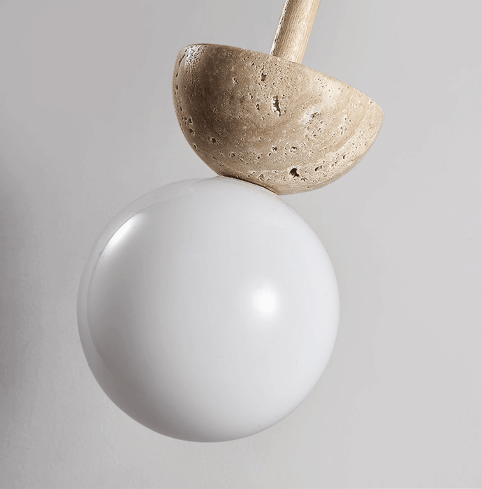Travertine Half Duo Pendant Light - Simprolos