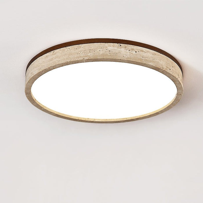 Travertine Halo Round Ceiling Lamp - Simprolos