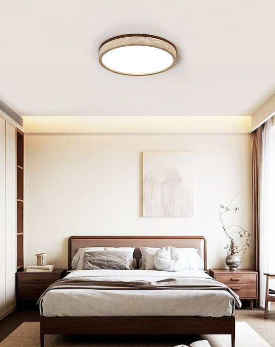 Travertine Halo Round Ceiling Lamp - Simprolos