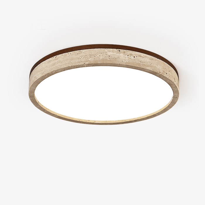 Travertine Halo Round Ceiling Lamp - Simprolos