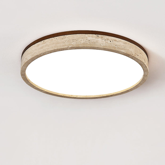 Travertine Halo Round Ceiling Lamp - Simprolos