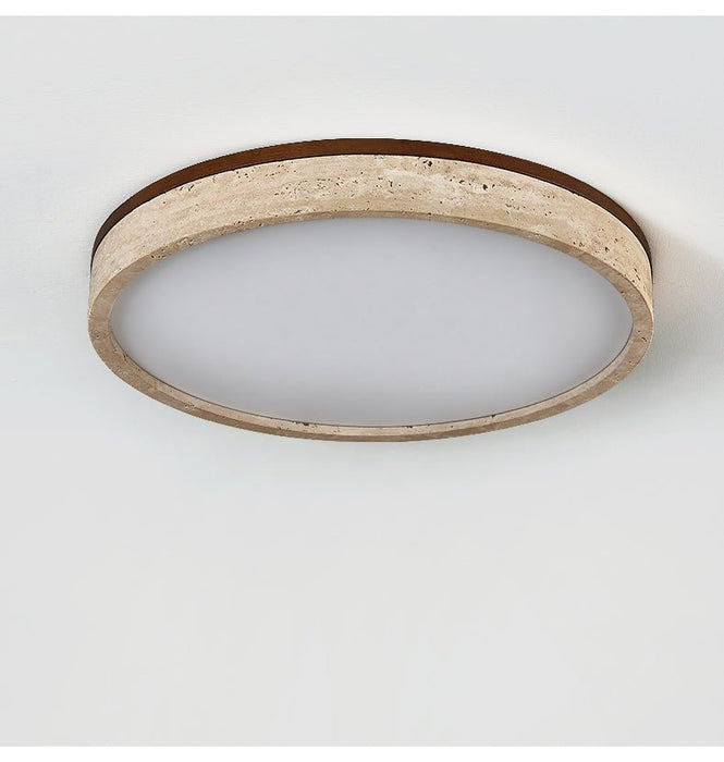 Travertine Halo Round Ceiling Lamp - Simprolos
